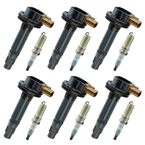 UF646 Ignition Coil Pack & SP534 Spark Plugs Compatible with Ford Expedition/Transit-150/250/350 2017-2015 3.5L, for Lincoln MKS/MKT 2015-2013 Navigator 2017-2015 Replace# DG549 SP537 SP580 SP528 - size: UF646