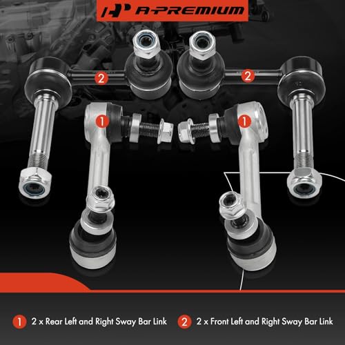 A-Premium Front & Rear Sway Bar Link Stabilizer Bar End Link Kit