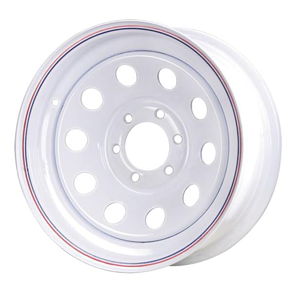 Premium Service 16x6 6 on 5.5 Modular Steel Trailer Wheel - White with Pin Stripes - 3640lbs Max Load
