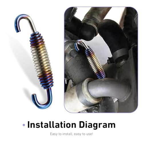 2 PCS Motorcycle Exhaust Pipe Spring, 40 mm-60 mm Stainless Steel Spring Hooks, Motorcycle Exhaust Muffler Springs, Universal for Motorbike Scooter ATV