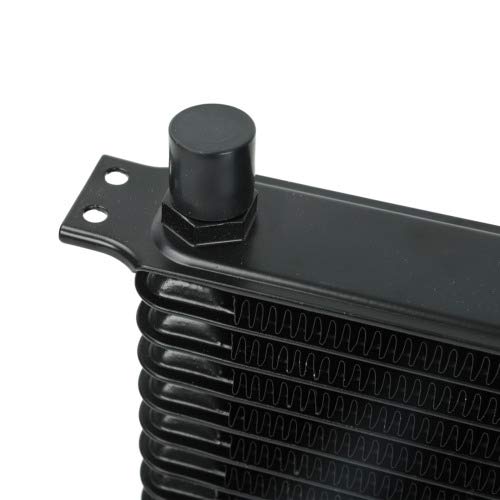 15 Row Black Aluminum Bolt-On Automotive Engine Heavy Duty Towing Transmission Oil Cooler 6AN in-Line Hose 8 Inch 90w Electric Cooling Fan Kit
