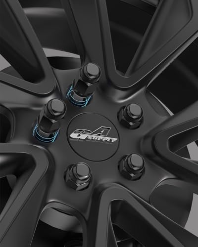 GAsupply 20pcs M12x1.5 Lug Nuts Black, 1.38" Tall 3/4" 19mm Hex Cone Seat - color: Black, size: M12x1.5, style: 20 Pack
