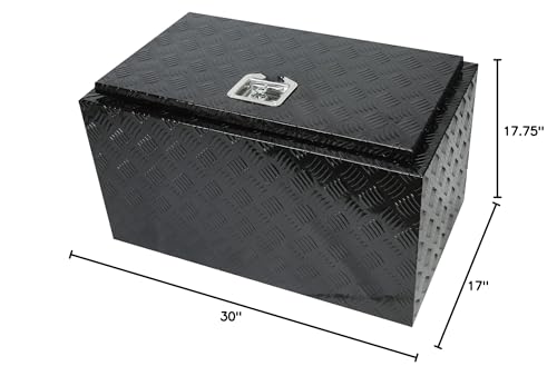30"Underbody Truck Box,Heavy Duty Aluminum Tool Truck Bottom Box - color: black, size: 30" x 17" x 18"