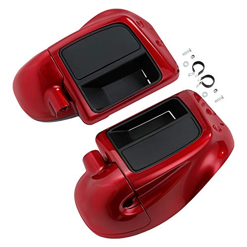 Green-L Lower Vented Leg Fairing and LED Turn Signals Light Kit Fit for Harley Touring Road King Street Glide Electra Glide Ultra 2014-2024 - color: Red-Glove Box