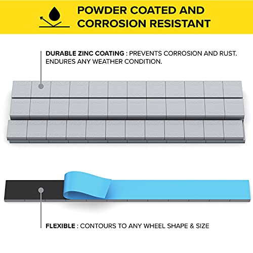 StanceMagic 0.25oz 1/4oz Gray Adhesive Stick On Wheel Weights, 720 Pieces - color: Matte Grey, size: 11.25 lbs (180oz)