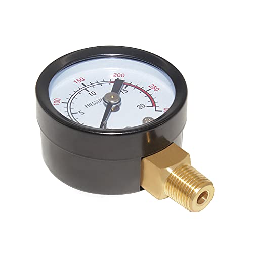 Joywayus Pressure Gauge 0 to 300 PSI Brass 1/8" Male NPT Thread Lower Mount, Multiple Function - size: 0-300PSI--1/8", style: No Glycerin Filled