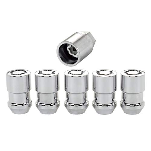 McGard 24537 Cone Seat Wheel Locks Chrome (M12 x 1.5 Thread Size) - Set of 5, 5 Locks / 1 Key - color: Chrome