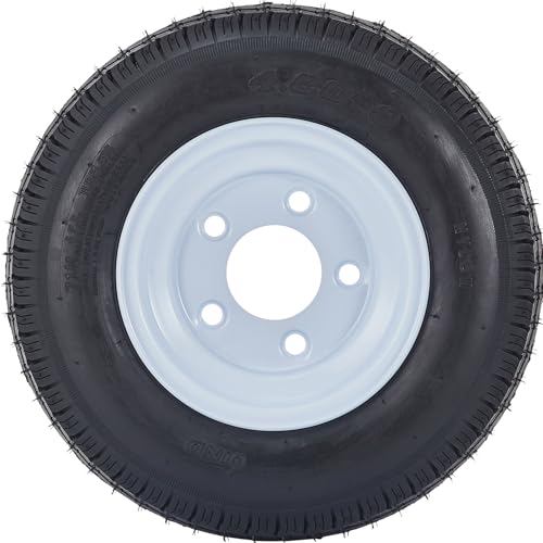 GarveeTech 2PCS 4.80-8 4.80x8 480-8 Trailer Tires with 8 inch Rims, 2 Pack 4.80 8 Tires 5 Lug on 4.5 inch, Center Bore 2.85", 6PR, Muti Function Lawn Mower & Tractor Turf & Boat Tire - size: 4.80-8, style: 5 lug
