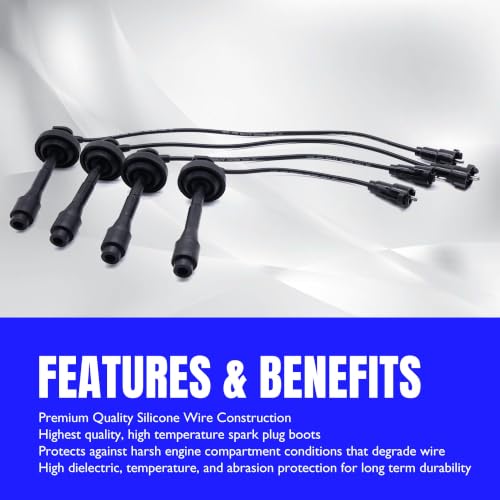 52649ZQ Ignition Spark Plug Wires Set of 4 Compatible with Toyota - style: 52649ZQ