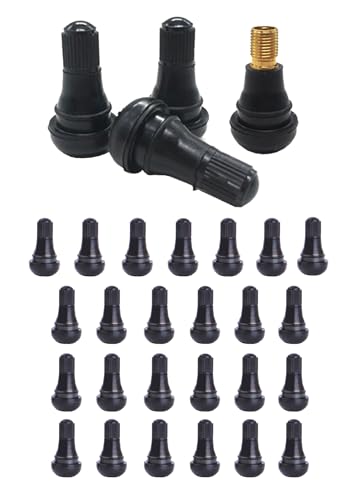 25PCS TR412 Tire Valve Stems Black Rubber Snap-in Tire Valve Stem for Tubeless 0.453 Inch 11.5mm Rim Holes on Standard Vehicle Tires (TR412-25pcs) - size: TR412-25pcs
