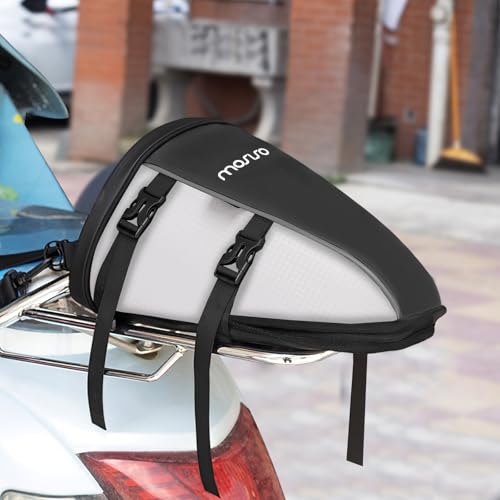 MOSISO Motorcycle Tail Bag Waterproof Polyester Storage Saddle Bag,White - color: White