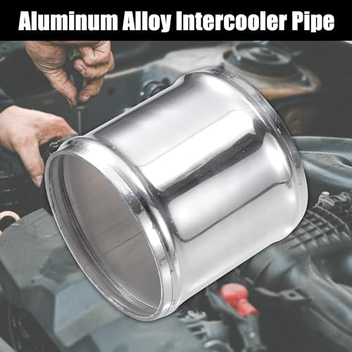 X AUTOHAUX OD 3.25" 80mm Length 3" 76mm Aluminum Alloy Tube Intercooler Pipe Straight Air Intake Tube with 2 Clamps Silver Tone for Car - size: OD 3.25"(80mm)