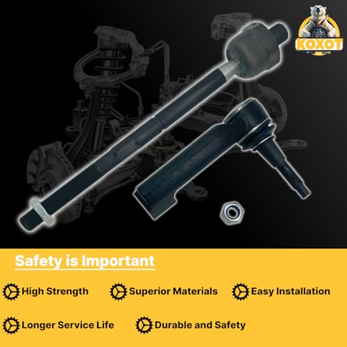 4pcs Front Inner & Outer Tie Rod Ends Kit, ES800514 ES800515 EV800457 - size: ES800514 ES800515 EV800457 X2