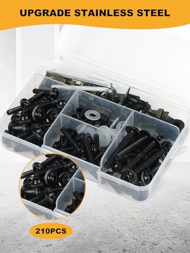 Motorcycle Fairing Bolt Kit, 195Pcs 304 Stainless Steel M5 M6 Black - color: black