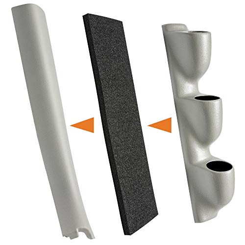 GlowShift Universal Gray Triple Pillar Gauge Pod Holder