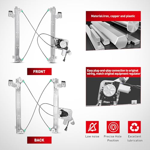 Nilight Rear Passenger Side Power Window Regulator/Motor Compatible with 2001 2002 2003 2004 2005 2006 Chevrolet Avalanche Silverado Suburban GMC Sierra Yukon XL 1500 2500 3500 741-645 - size: 741-579, style: Rear Passenger