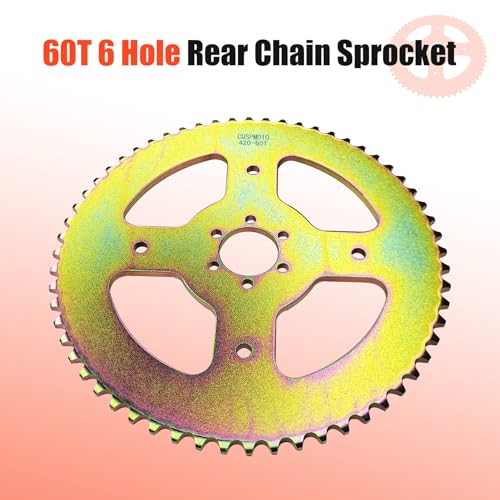 60T High Torque Rear Chain 6 Hole Sprocket # 40 41 420 for Coleman CT100U CC100X Mega Moto MMB80 105 Baja Doodle Bug DB30 Motovox MBX10 Mini Bike Sprocket Replacement Parts (37mm Bore) - size: 60T