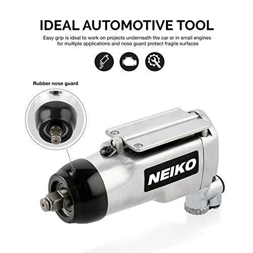 Neiko 30088A 3/8" Drive Butterfly Impact Wrench, 75 Foot/Pound High Power Outlet Air Wrench, 10,000 RPM Pneumatic Impact Wrench, 1/4” Air Inlet 3/8” Air Hose Size Pneumatic Tool for Mechanics