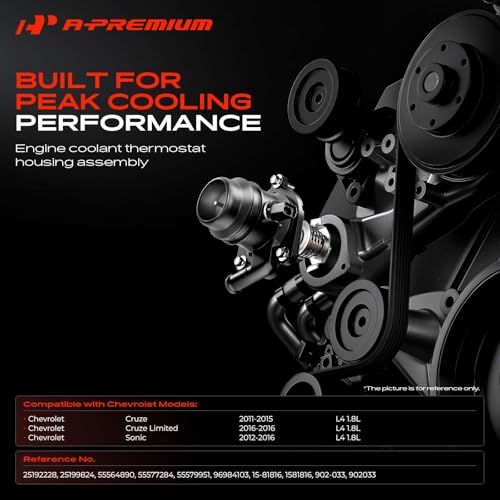 A-Premium Engine Coolant Thermostat Housing Assembly Compatible with Chevy - style: Plastic and Aluminum Materials