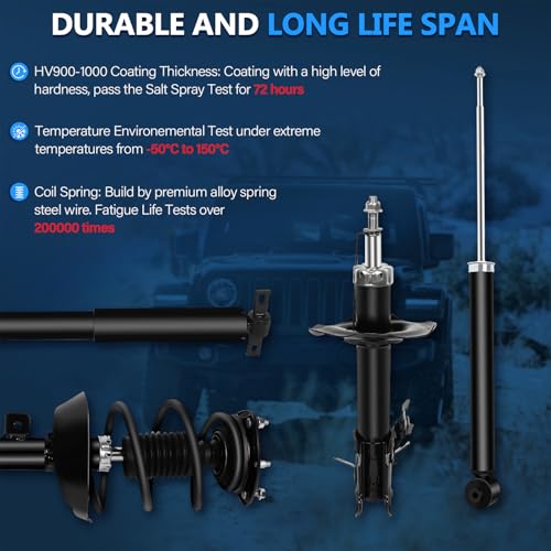 Maxfavor Pair of Rear Shock Absorbers and Struts Complete Assembly