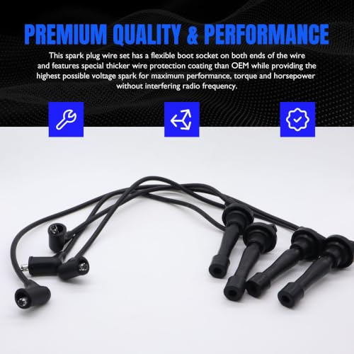 32722-P75-A01 Ignition Spark Plug Wires Set of 4 Replace 32722P75A01 - style: 32722-P75-A01