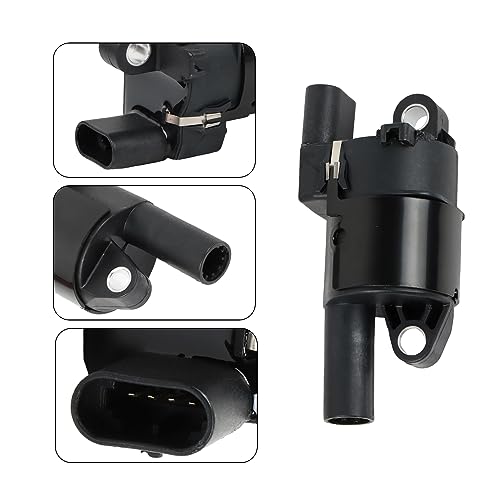 8PCS UF414 Round Ignition Coils Pack & Iridium Spark Plugs & Spark Plug Wires Set Compatible with Chevrolet Corvette Avalanche Silverado 1500 2500 3500 GMC Savana 1500 2500 Cadillac Escalade - size: UF414 Ignition Coil & Spark Plug & Wires