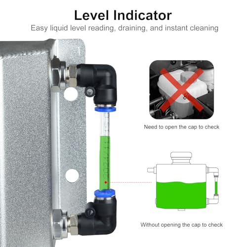 Coolant Reservoir Tank, 1L Aluminum Radiator Overflow Tank Silver - color: Silver, size: 1L