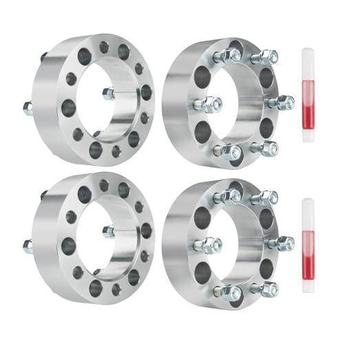 KAX 6x5.5 Lug-Centric Wheel Spacers 2 inch for Nissan Titan - color: Silver, size: 6x5.5 -108mm -M12x1.25 -2" thick -4pcs
