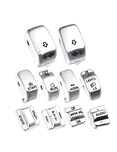 Chrome Hand Control Switch Housing Caps Compatible for Harley Davidson Electra Street Glide 1996-2013 - color: CHROME 10 PCS/SET