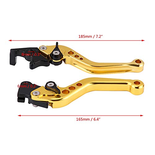 Tbest 125 X,Brake Lever Handle,1 Pair of 22mm 7/8 CNC Aluminum Motorcycle Clutch Drum Brake Lever Handle Universal for Most of Motorcycles,Scooters and Electric Bike(Yellow) - color: Yellow