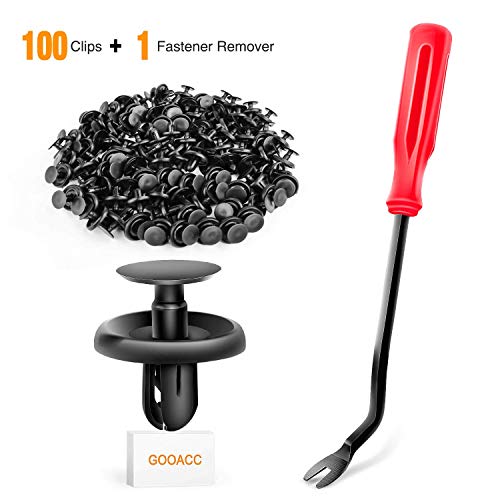 GOOACC GRC-32 100 Pcs 100pcs Type Retainer for Lexus Toyota Body, Splash Shield Clips 90467-07201 Replacement, Quality Nylon Push Rivets with Bonus Fastener Remover - color: 100 Pcs 7mm Clips + 1 Remover