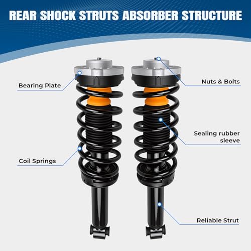Pair Rear Suspension Shock Struts Absorber Assembly Assy without EDC Compatible with BMW X3 F25 2011-2017 for X4 F26 2015-2018 Replacement for 33526796422 33526796317