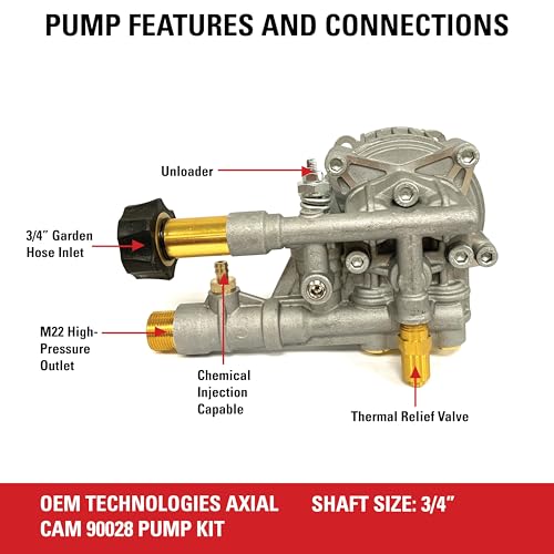 OEM Technologies 3300 PSI 2.4 GPM Horizontal Pressure Washer Pump Kit 90028 - style: 3300 PSI 2.4 GPM Horizontal