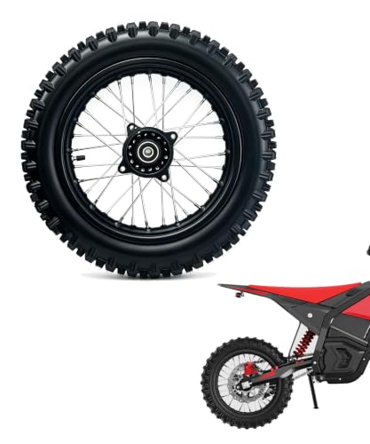 90/100-14 Dirt Bike Rear Tire and Tube Set, Heavy Duty Knobby Off-Road Tire Compatible with Yozma IN10 Pro Electric Dirt Bike, Fits for 14 Inch Wheel Pit Bike Motocross E-Bike-Rubber Black (Rear) - color: Rear Wheel