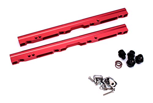 FAST COMP Cams Fuel Rail Adapter Kit, lsxr 102mm manifold (146032-KIT) - size: LSXr 102mm Manifold, style: LS1/LS6 Billet Red Rails
