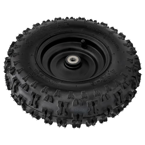 Pair 4.10-6 Go Kart ATV Tubeless Tire with Rim and 6001ZZ Bearings | Front Tires Rims for Scooter Quad Bikes 4 Wheelers