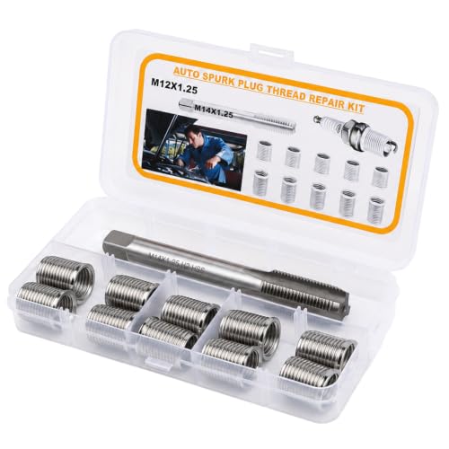 M12x1.25 Spark Plug Thread Repair Kit, 11‑Piece Tap & Inserts Set - color: M12x1.25