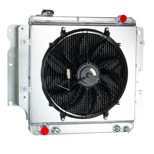 3 Row Radiator Shroud Fan For Jeep Wrangler TJ YJ 2.4-4.2L 87-06 - size: 3 Row Radiator+Shroud Fan