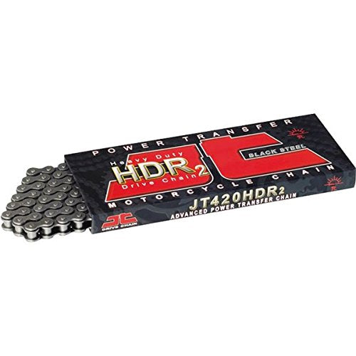JT Chain JTC420HDR086SL (420 Series) Black Steel 86 Link Heavy Duty Non O-Ring Chain with Connecting Link - size: 86-Links