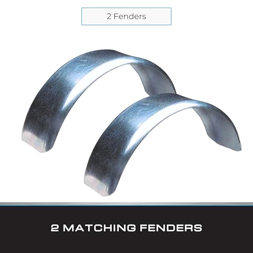 Tie Down Trailer Fenders – Single Axle, 16 Gauge Galvanized Steel – For 13" Tire Assemblies – 27.5" L x 8" W x 11" H (Set of 2) - size: 27.5" x 8" x 11", style: 2 Fenders