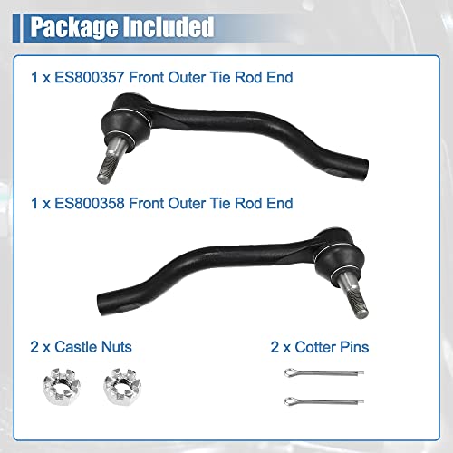X AUTOHAUX 2pcs Front Outer Tie Rod End Links Suspension Steering Tie Rod End ES800357 ES800358 for Nissan Altima 2007-2015 for Nissan Maxima 2009-2018
