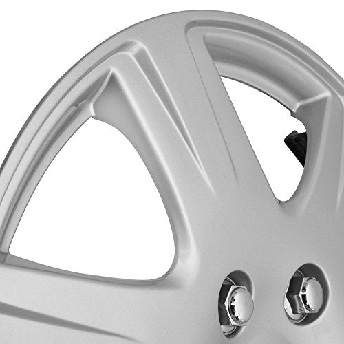 BDK (4-Pack) Premium 15 Inch Rim Wheel Cover Hubcaps for Cars Trucks SUVs Vans, Direct OEM Replacement Universal Fit Snap-On ABS Hubcaps 15 inch Wheel Covers - Set of 4 Hub Caps - 6-Spokes Silver - style: Classic 993 15"