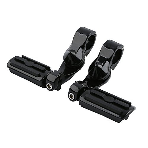 TCT-MOTORPARTS 1 1/4" Highway Engine Guard Crash Bar & Foot Pegs Fit for Harley Road King Glide Street Electra Glide Ultra FLHT FLHX FLHR 2009-2024 - color: Black Engine Crash Bar+Footpegs #2