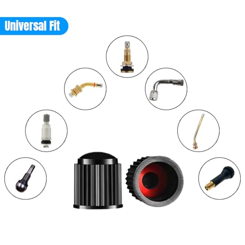 Tire Valve Stem Caps The Upgraded Version has a Sealing Ring for Car, Motorbike, Trucks, Bike, Bicycle ,60 Pack - color: 60 Pack-Black