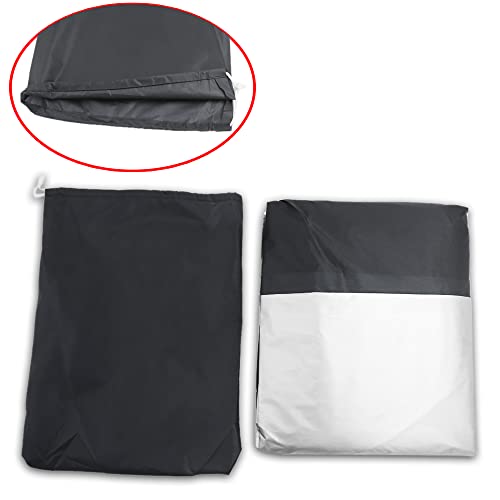 uxcell XXL 190T Rain Dust Protector Black+Silver Scooter Motorcycle Cover 104inch for Harley Davidson - color: Black Silver, size: XX-Large