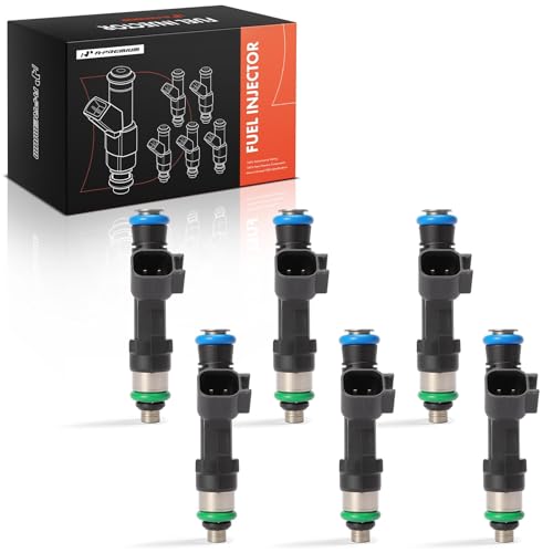 A-Premium 4 Holes Set of 6 Fuel Injectors Compatible with Ford, Mercury