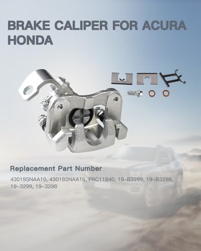 Rear Left Disc Brake Caliper Compatible with 2006-2015 Honda Civic EX EX-L Si, 2009-2015 Civic Hybrid/Hybrid-L, Civic MUGEN Si, Acura ILX – Rear Driver Side Caliper, Replaces OE 19-B3299 19B3299, 1PC - size: 19B3299-L