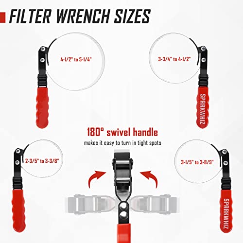SPARKWHIZ Oil Filter Wrench Set, 7pcs