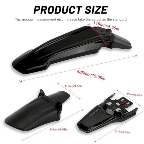 XINGWU Front Rear Fender Set for Surron Light Bee X/S Segway X160/X260 Electric Dirt Bike Fender Shock Fender for Ebikes Surron Parts Black Whole Kit - size: Whole Kit, style: Black