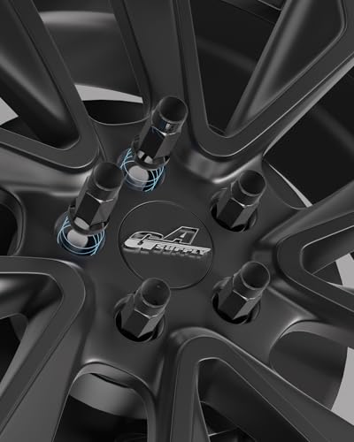 GAsupply M14x1.5 Extended Open Lug Nuts Black, 1.9" Tall 17mm Hex Cone Seat - color: Black, size: M14x1.5, style: Long Open